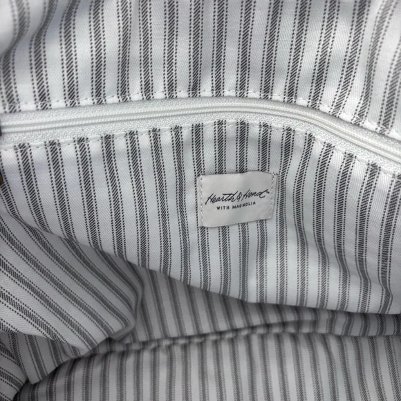 Hearth and Hand with Magnolia large  tan and grey canvas tote purse - Picture 9 of 13